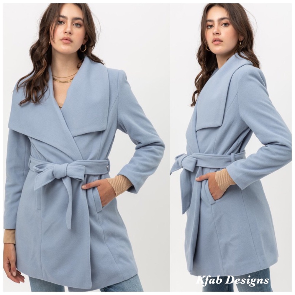 💗LAST 1! Soft Wide Lapel Waist Tie Coat Jacket! - Picture 5 of 7